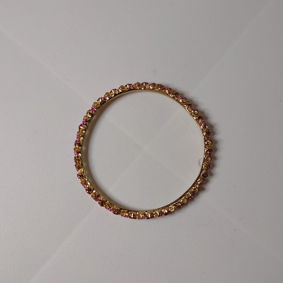 Very Pretty Pink And Gold Tone Bangle - Picture 8 of 12